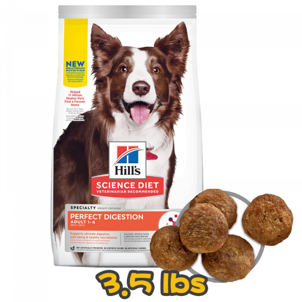 [Hill's 希爾思] 犬用 Science Diet® ADULT PERFECT DIGESTION SALMON RECIPE 1歲或以上完美消化成犬乾糧 3.5lbs (三文魚糙米及全燕麥) 