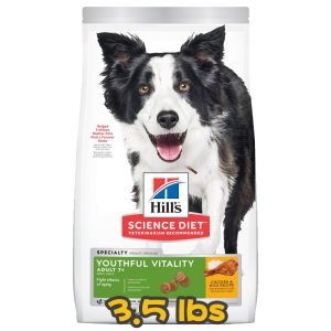 [Hill's 希爾思] 犬用 Science Diet® ADULT 7+ SENIOR VITALITY CHICKEN & RICE RECIPE 7歲或以上提升活力高齡犬乾糧 3.5lbs (雞肉&飯味)