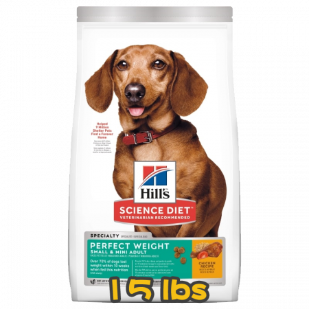 [Hill's 希爾思] 犬用 Science Diet® ADULT PERFECT WEIGHT SMALL & MINI CHICKEN RECIPE 1歲或以上完美體態小型及迷你成犬乾糧 15lbs (雞肉味)