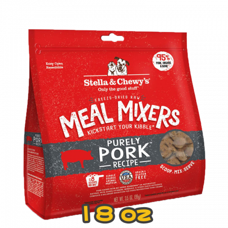 [Stella&Chewy's] 犬用 乾糧伴侶 豬全部都係豬(豬肉配方) 全犬乾糧 Freeze Dried Raw Purely Pork Meal Mixers 18oz