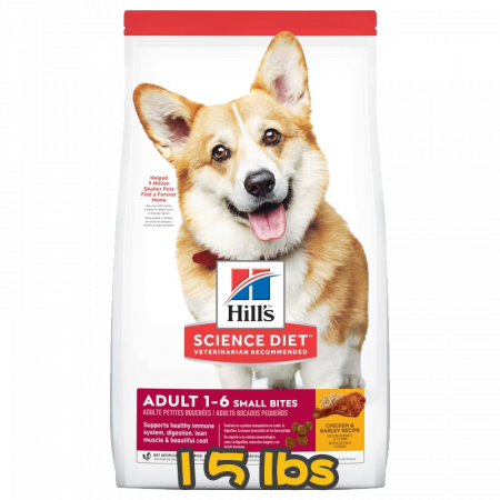 [Hill's 希爾思] 犬用 Science Diet® ADULT 1-6 SMALL BITES CHICKEN & BARLEY RECIPE 1至6歲成犬細粒乾糧 15lbs (雞肉&大麥味)