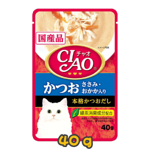 [CIAO CHURU] 貓用 軟包系列 鰹魚雞肉木魚片配方鰹魚湯全貓罐頭 Bonito Shave & Tuna & Chicken Katsuo Soup Formula 40g
