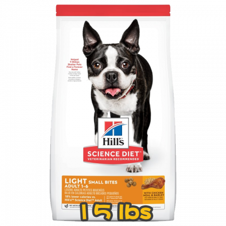 [Hill's 希爾思] 犬用 Science Diet® ADULT 1-6 LIGHT SMALL BITES CHICKEN MEAL & BARLEY RECIPE 1至6歲減肥成犬乾糧 15lbs (雞肉&大麥味) (細粒)