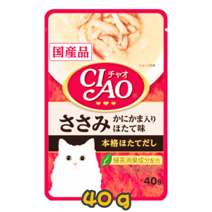 [CIAO CHURU] 貓用 軟包系列 雞肉蟹柳棒帶子配方鰹魚湯全貓罐頭 Chicken with Crabstick Scallop Formula In Bonito Soup -40g