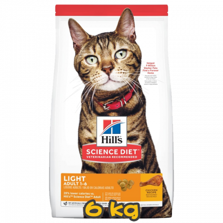 [Hill's 希爾思] 貓用 Science Diet®ADULT 1-6 LIGHT CHICKEN RECIPE 1至6歲減肥成貓乾糧 6kg (雞肉味)