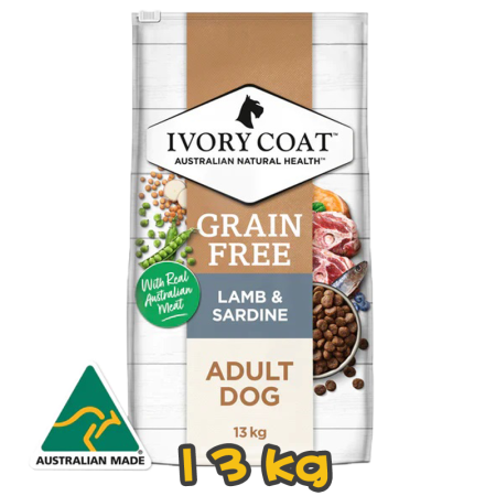 [IVORY COAT] 犬用 羊肉及沙丁魚味成犬乾糧 GRAIN FREE ADULT LAMB & SARDINE 13kg