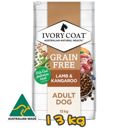 [IVORY COAT] 犬用 羊肉及袋鼠肉味成犬乾糧 GRAIN FREE ADULT LAMB & KANGAROO 13kg