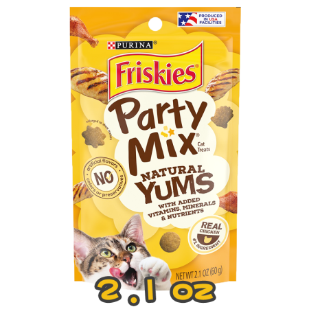 [清貨] [PartyMix] 雞肉味鬆脆粒貓小食 Natural Yums Real Chicken Cat Treats -2.1oz