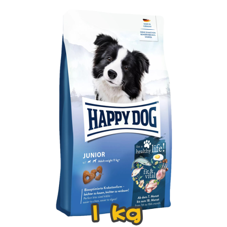 [HAPPY DOG] 犬用 幼犬配方乾糧 fit & vital - Junior 1kg (六個月至一歲大)