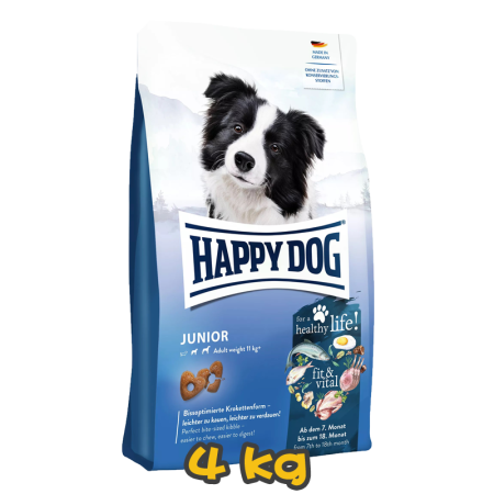 [HAPPY DOG] 犬用 幼犬配方乾糧 fit & vital - Junior 4kg (六個月至一歲大)