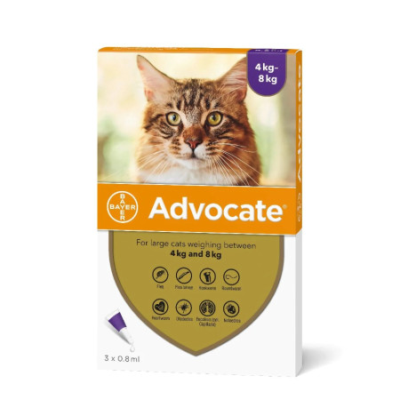 [BAYER] 貓用 Advocate心疥爽(4kg-8kg) Advocate For Large Cat weighing Between 4kg and 8kg 3支裝	