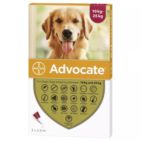 [BAYER] 犬用 Advocate心疥爽(10kg-25kg) Advocate For Large Dog weighing Between 10kg and 25kg 3支裝