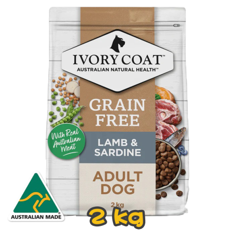 [IVORY COAT] 犬用 羊肉及沙丁魚味成犬乾糧 GRAIN FREE ADULT LAMB & SARDINE 2kg