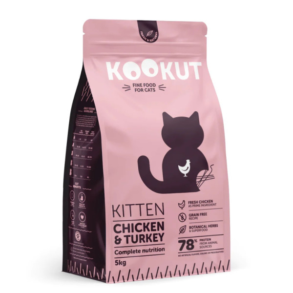 [KOOKUT] 貓用 無穀物雞肉火雞肉幼貓糧 Chicken & Turkey Recipe -5kg