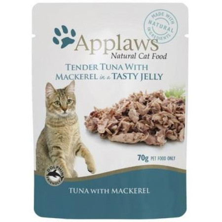 [Applaws] 貓用 Cat Pouch 果凍系列 吞拿魚鯖魚 全貓濕糧 Tender Tuna with Mackerel In A Tasty Jelly 70g