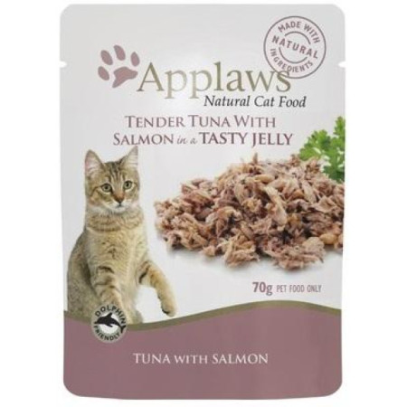 [Applaws] 貓用 Cat Pouch 果凍系列 吞拿魚三文魚 全貓濕糧 Tender Tuna with Salmon In A Tasty Jelly 70g