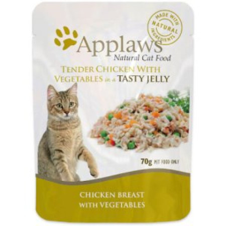 [Applaws] 貓用 Cat Pouch 果凍系列 雞柳蔬菜 全貓濕糧 Tender Chicken with Vegetables In A Tasty Jelly 70g