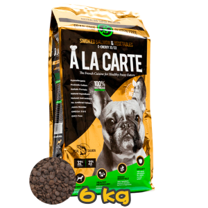 [A LA CARTE] 犬用 SMOKED SALMON & VEGETABLES 全犬無殼物無麩三文魚新鮮蔬菜配方狗乾糧 6kg (1.5kg x4 包，無穀物 & 無麩質)