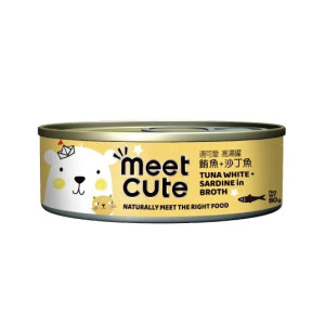 [Meet Cute 遇可愛] 貓用 高湯主食罐吞拿魚沙丁魚 Tuna White Sardine In Broth Cat Wet Food 80g
