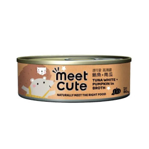 [Meet Cute 遇可愛] 貓用 高湯主食罐吞拿魚南瓜 Tuna White Pumpkin In Broth Cat Wet Food 80g