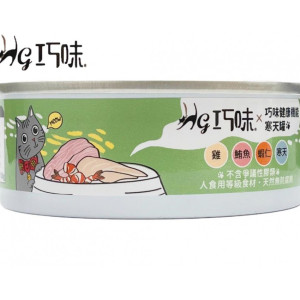 [巧味] 貓用 健康寒天罐雞肉+吞拿魚+蝦仁成貓濕糧 Healthy Hantian Chicken & Tuna & Shrimp -80g