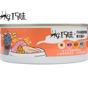 [巧味] 貓用 健康寒天罐雞肉+吞拿魚+芝士成貓濕糧 Healthy Hantian Chicken & Tuna & Cheese -80g