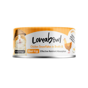 [Loveabowl] 貓用 有營嫩雞鵪鶉蛋配方全貓濕糧 Chicken Snowflakes in Broth with Quail Egg Cat Canned 70g