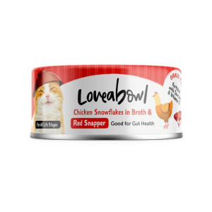 [Loveabowl] 貓用 健腸嫩雞紅鯛魚配方全貓濕糧 Chicken Snowflakes in Broth with Red Snapper Cat Canned 70g