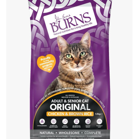 [BURNS] 貓用 ORIGINAL CAT Chicken & Brown Rice 經典貓雞肉糙米配方全貓乾糧 1.5kg