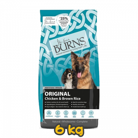 [BURNS] 犬用 Adult, Senior ORIGINAL Chicken & Brown Rice 經典雞肉糙米配方成犬及高齡犬乾糧 6kg