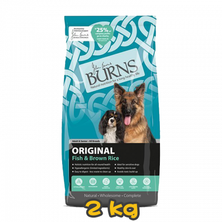 [BURNS] 犬用 經典魚肉糙米配方成犬及高齡犬乾糧 Adult, Senior ORIGINAL Fish & Brown Rice 2kg