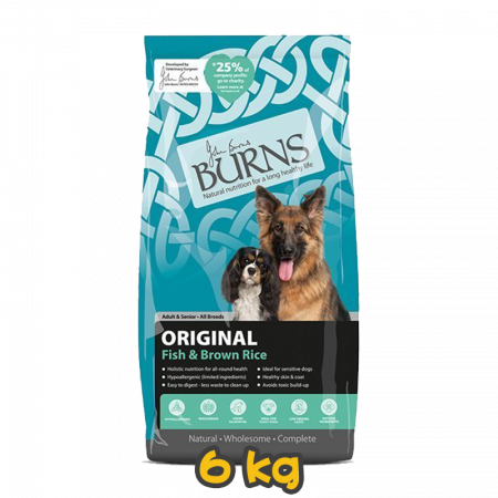 [BURNS] 犬用 經典魚肉糙米配方成犬及高齡犬乾糧 Adult, Senior ORIGINAL Fish & Brown Rice 6kg