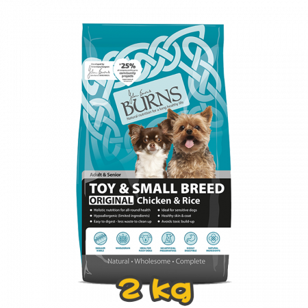 [BURNS] 犬用 雞肉糙米配方小型成犬及高齡犬乾糧 Adult & Senior TOY & SMALL BREED ORIGINAL Chicken & Brown Rice 2kg